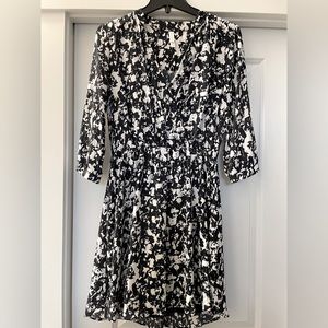Navy/white print dress